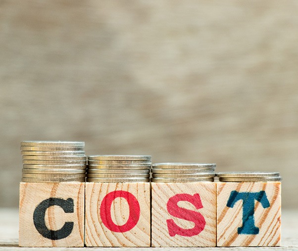 Cost written on wooden blocks