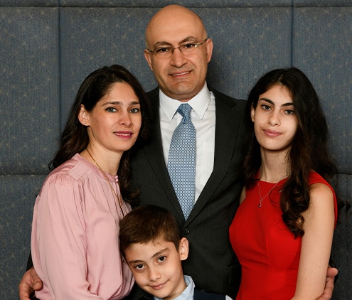 Doctor Albeer and his family dressed up for event