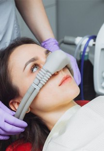 woman getting nitrous oxide sedation 